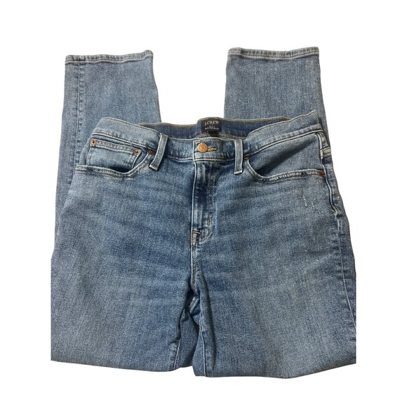 J.Crew Slim Boyfriend Jeans Mid Rise Blue Denim Button Zipper Size 29 - Picture 1 of 4